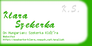 klara szekerka business card